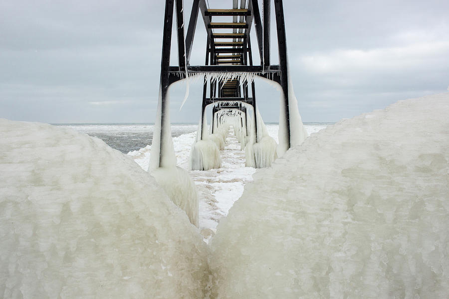 Ice Covered Pier Photograph by Tammy Chesney