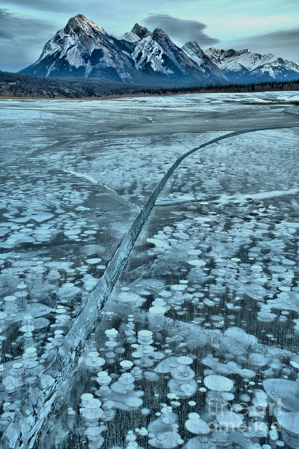 Ice Cracks And Bubbles Photograph by Adam Jewell
