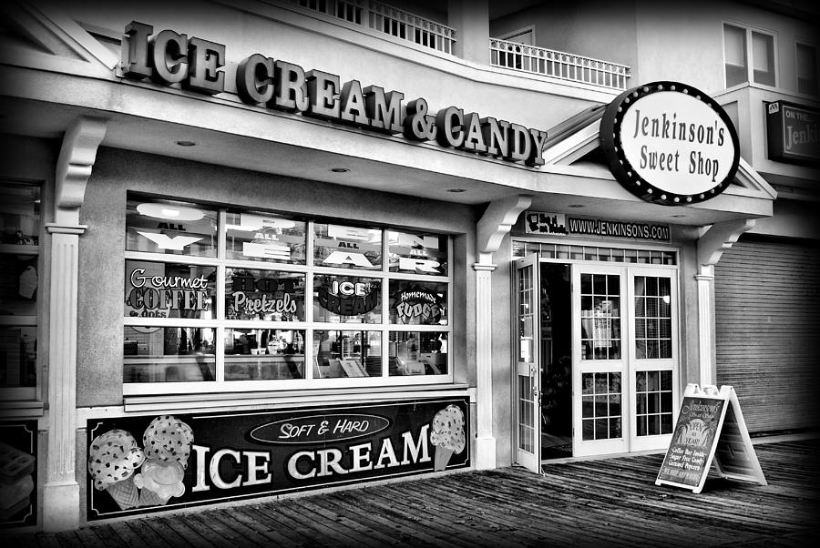 Beach Photograph - Ice Cream and Candy Shop at The Boardwalk - Jersey Shore by Angie Tirado