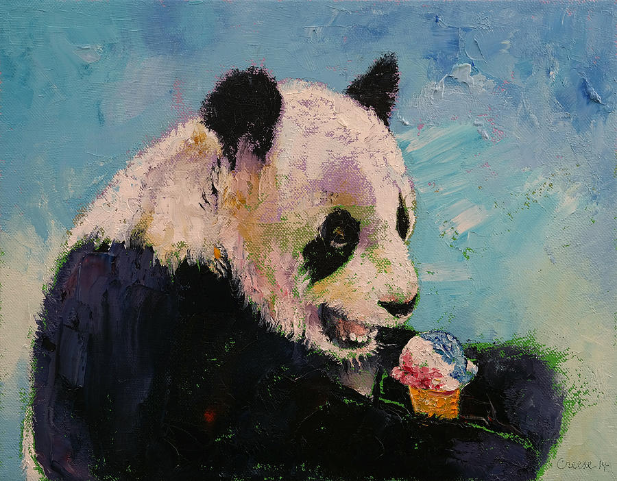 Bear Painting - Ice Cream by Michael Creese