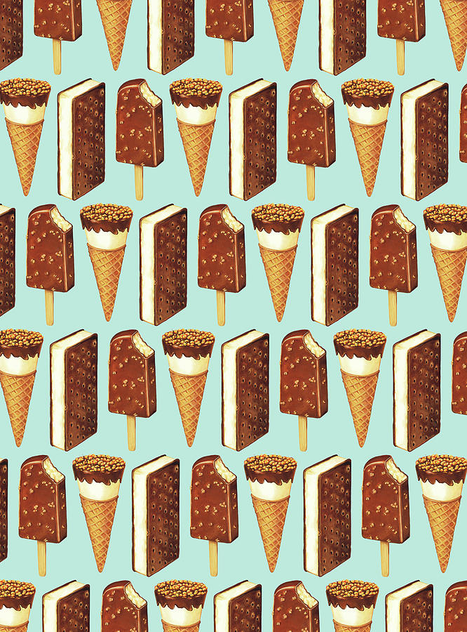 Ice Cream Digital Art - Ice Cream Novelties Pattern by Kelly Gilleran