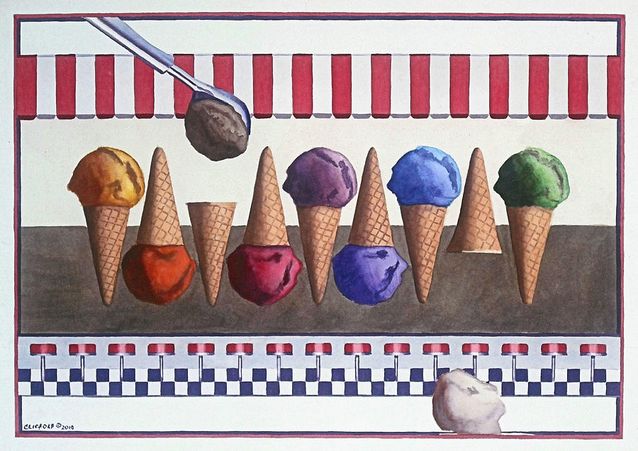 Ice Cream Painting - Ice cream shoppe by Cory Clifford