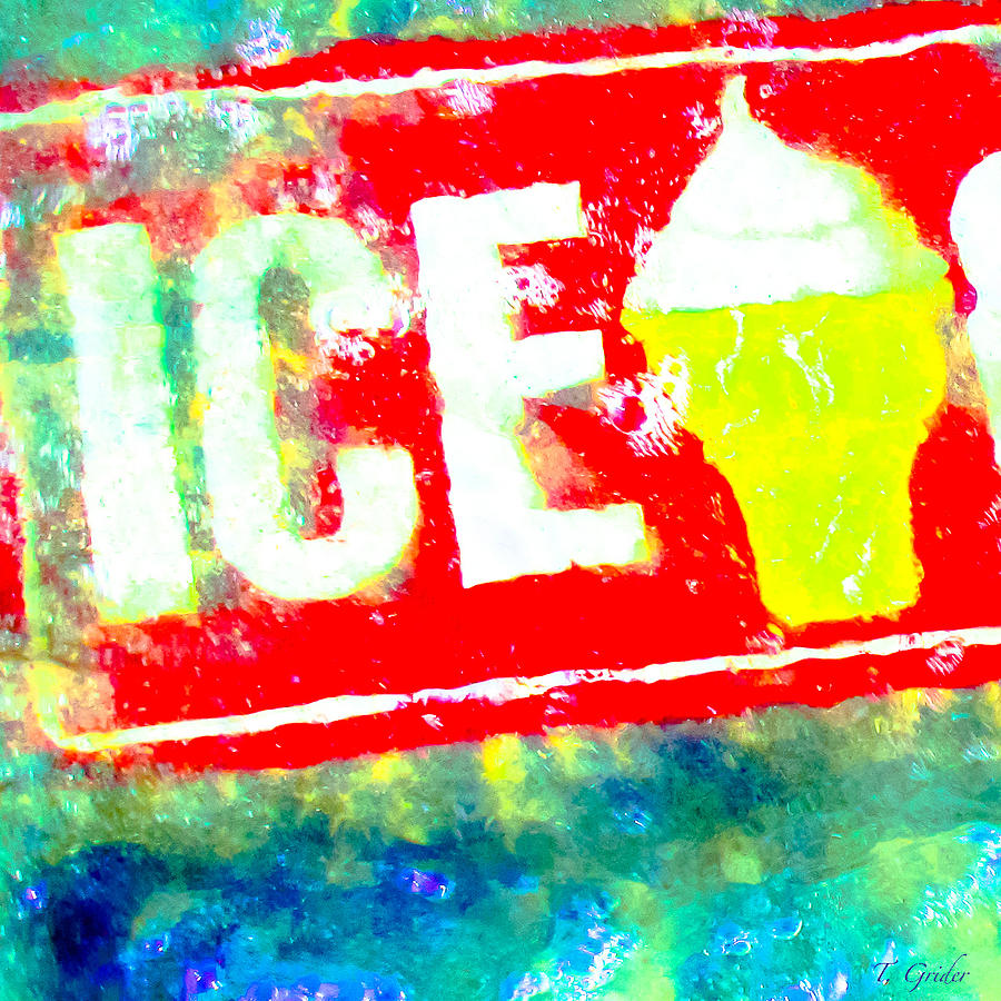 Ice Cream Sign Abstract Photograph by Tony Grider