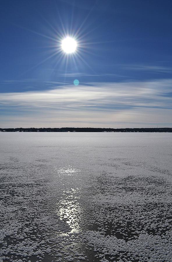 Ice Crystals On The Ice On Kempenfelt Bay  Digital Art by Lyle Crump