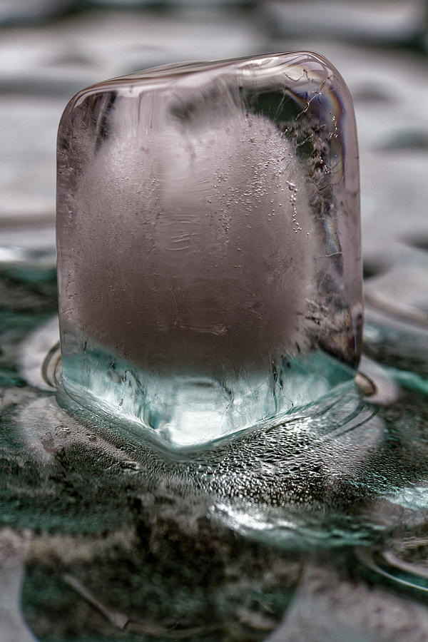 Cube Photograph - Ice Cube on Glass V2 by Rico Besserdich