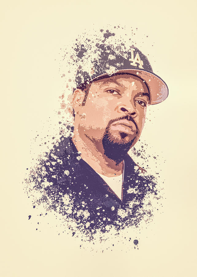 Ice Cube Painting - Ice Cube splatter painting by Milani P