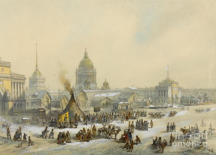 ,Ice Fair on the Neva River Painting by MotionAge Designs