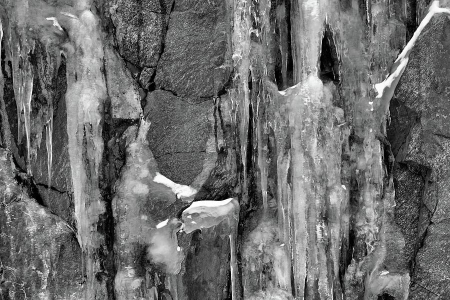Ice Fall BW  Photograph by Lyle Crump
