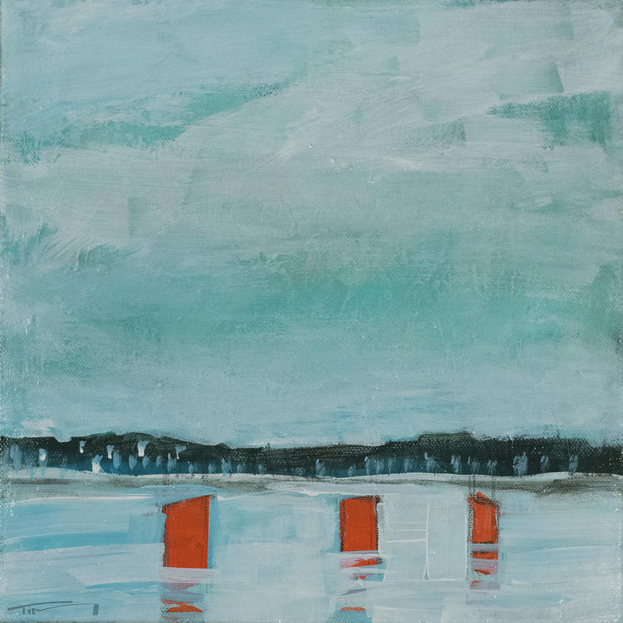 Ice Fishing Village Painting by Tim Nyberg
