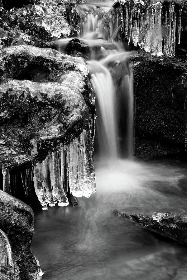 Ice Formations II In Black And White Photograph by Carol Montoya