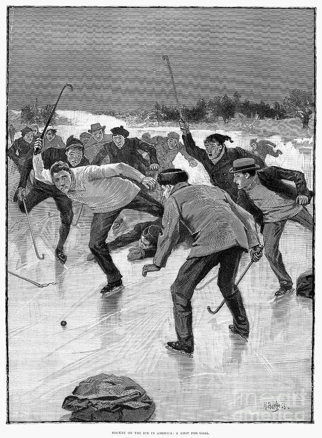 Hockey Stick Photograph - Ice Hockey, 1898 by Granger