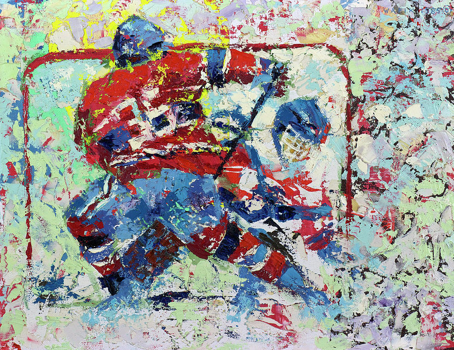 ICE HOCKEY No1 Painting by Walter Fahmy - Fine Art America