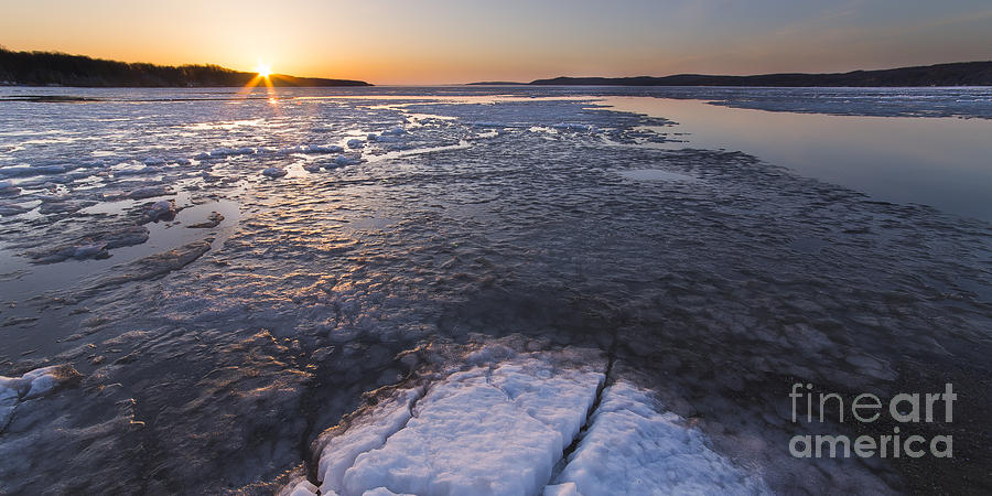 Lake Michigan Photograph - Ice Melting on Crystal Lake by Twenty Two North Photography