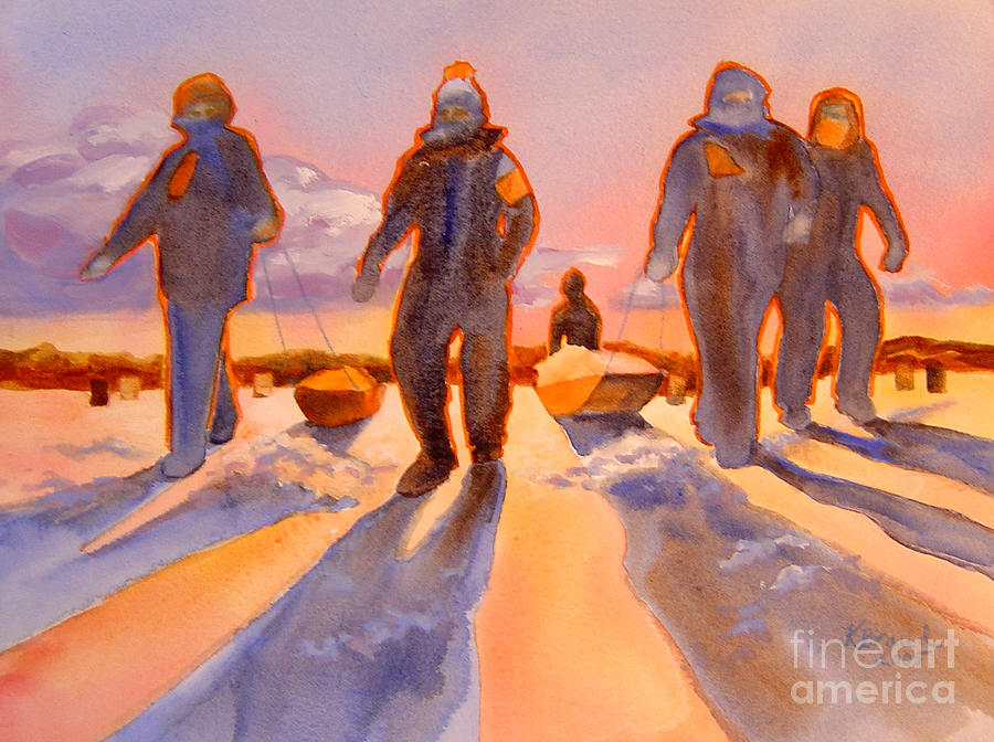 Ice Men Come Home Painting by Kathy Braud