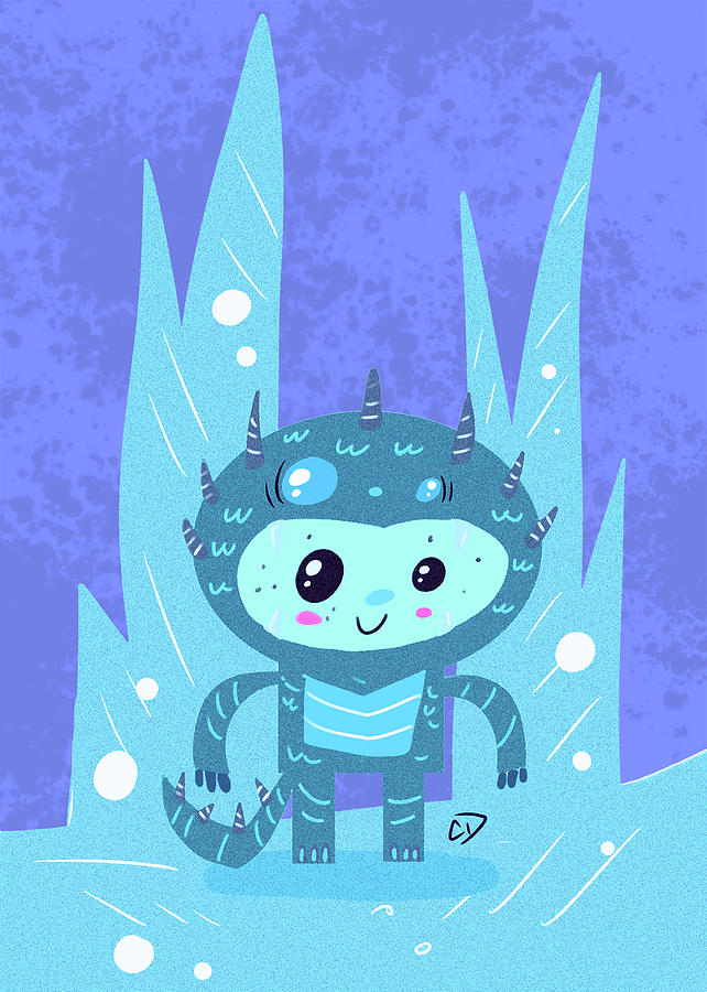 Monster Digital Art - Ice Monster Boy by Cesar Diaz