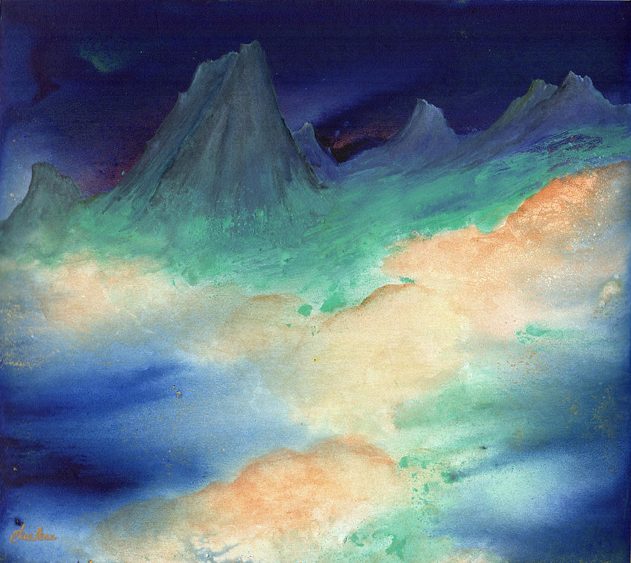 Ice Mountain Sunrise Painting by Charlene Fuhrman-Schulz