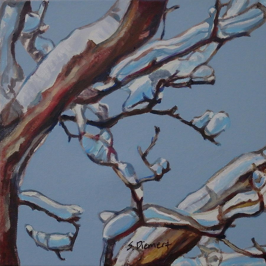 Ice on Branches - 009 of Celebrate Canada 150 Painting by Sheila Diemert