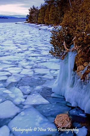 Christmas Photograph - Ice on the Lake - Fine Art Christmas Gift by Nina Weiss