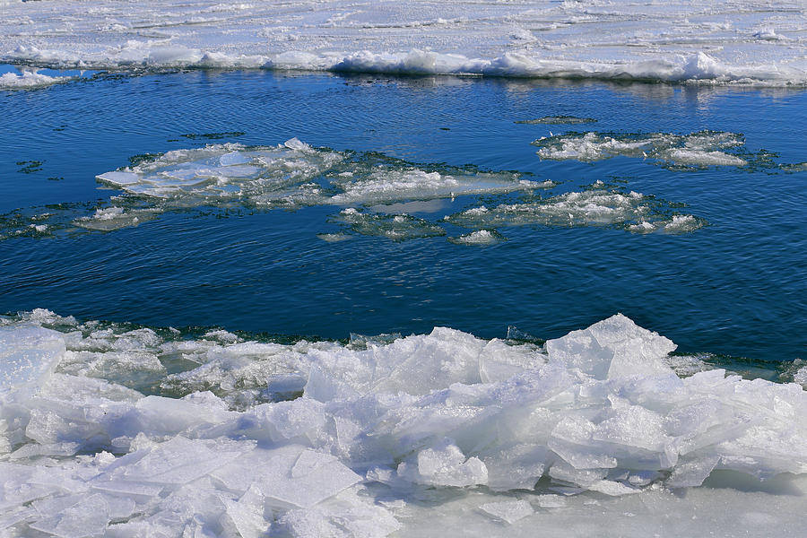 Ice on the Saint Clair River Photograph by Mary Bedy - Fine Art America