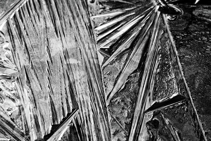 Ice Patterns Black And White Photograph by Debbie Oppermann
