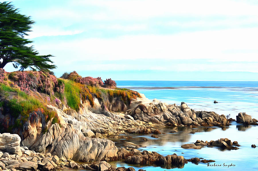 Ice Plant Along The Monterey Shore Painting by Barbara Snyder