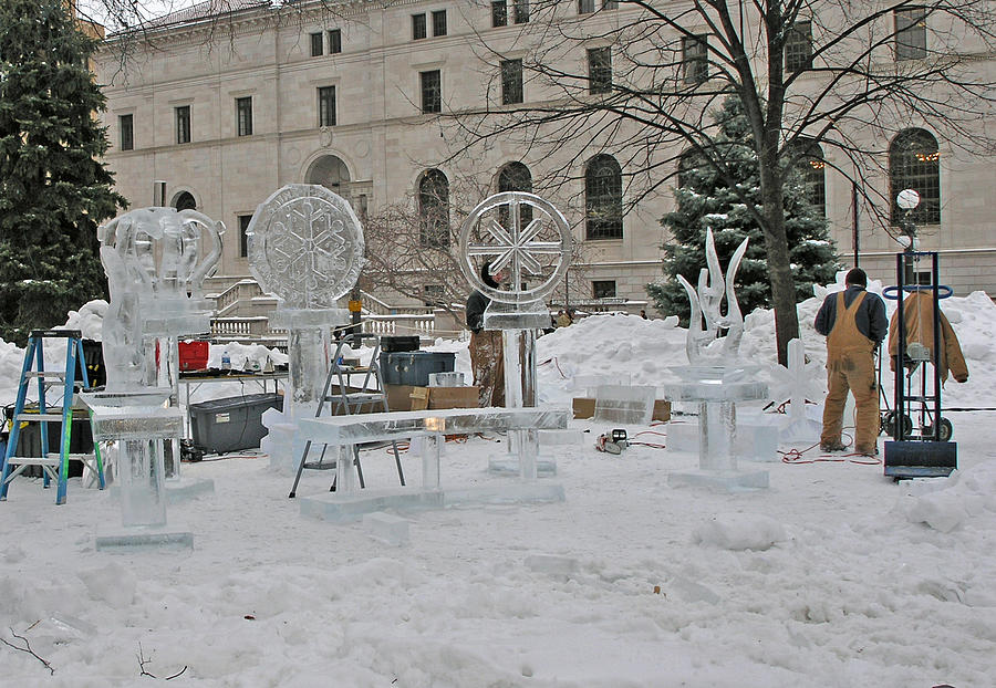 Ice Sculpting 4 Photograph by Janis Beauchamp
