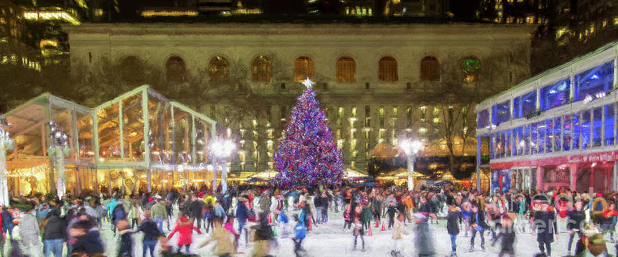 Ice Skating At The Rink At Winter Village In Bryant Park In Nyc 