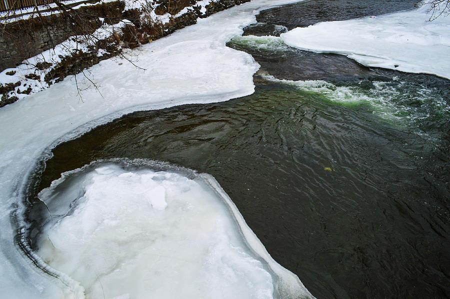 Winter Photograph - Ice Whirlpool by Miranda Strapason