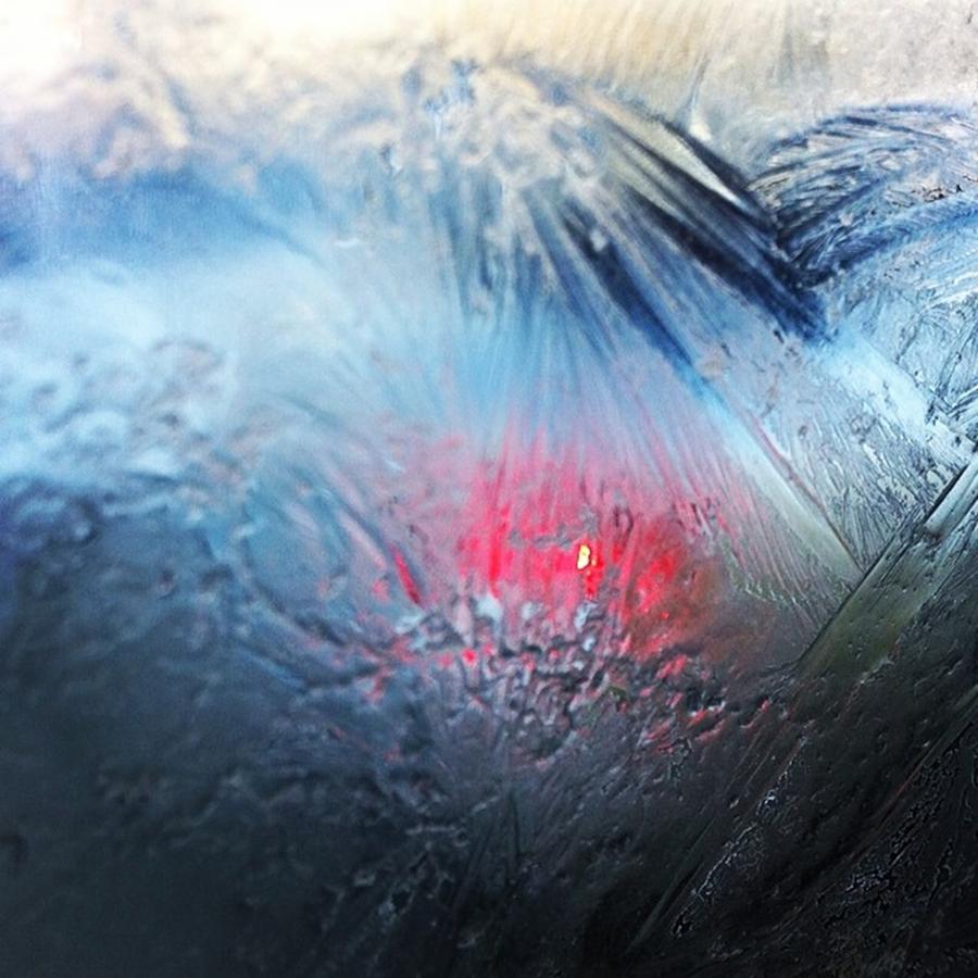Pattern Photograph - #ice #window #freeze #light #wintertime by Anastasiia Iatsyna