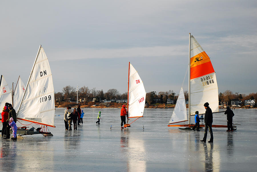 Ice Yachts on Frozen Water Photograph by James Kirkikis