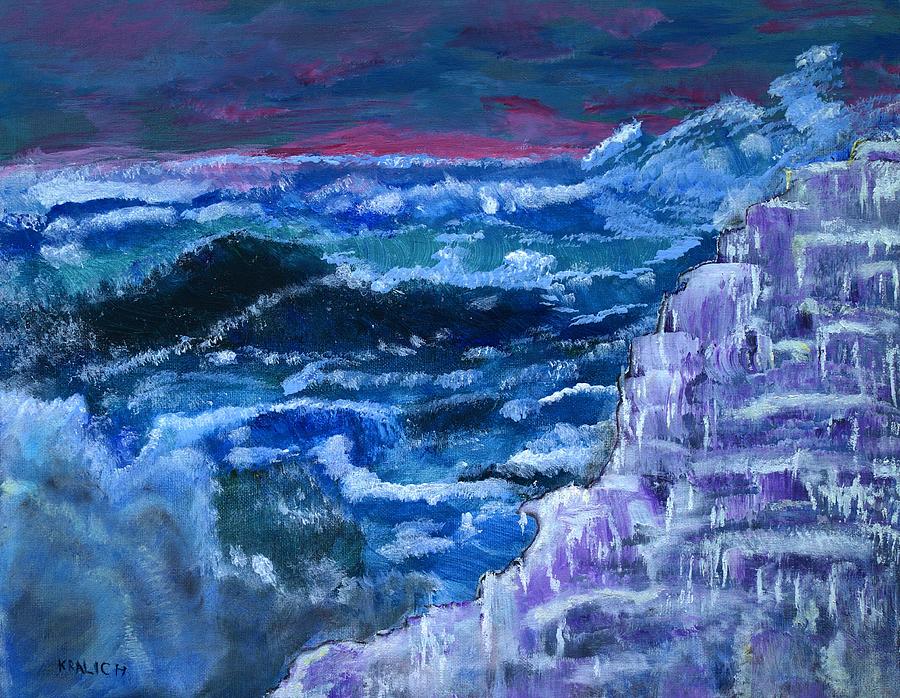 Iceberg amid Stormy Seas  Painting by Deborah D Russo