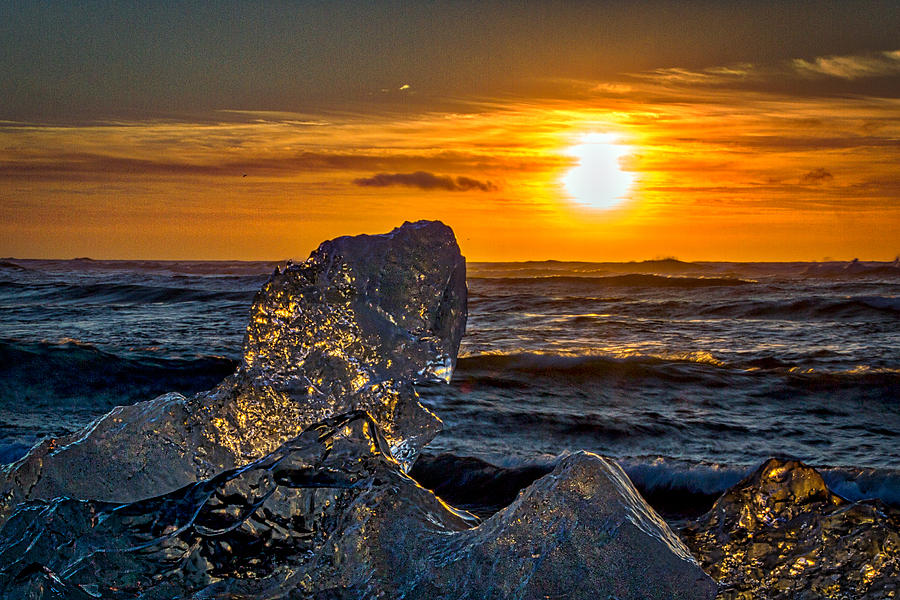 Iceberg At Sunrise #3 - Iceland Photograph by Stuart Litoff