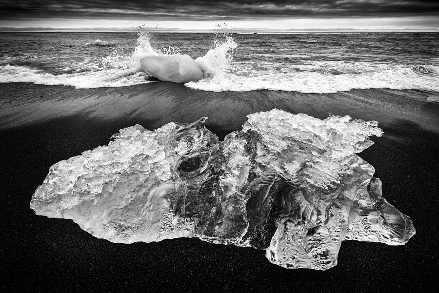 Black And White Photograph - Iceberg in Iceland black and white by Matthias Hauser