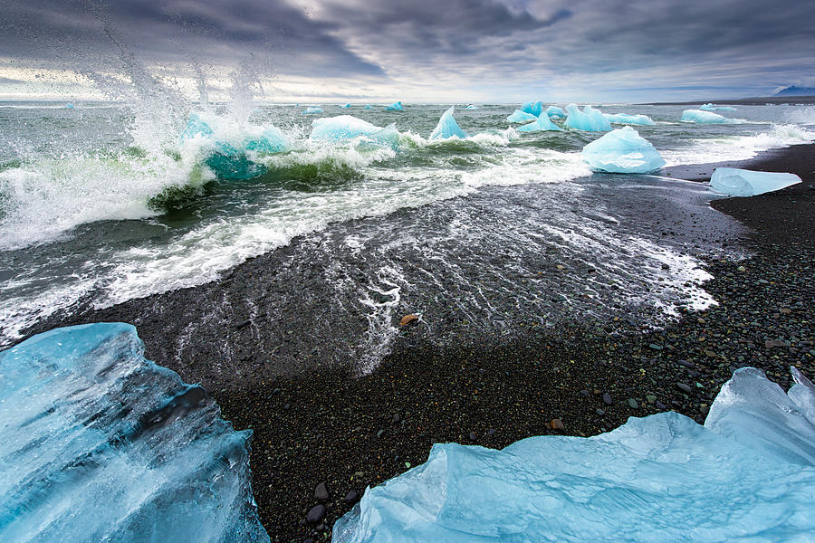 Iceberg pieces in South Iceland Photograph by Matthias Hauser