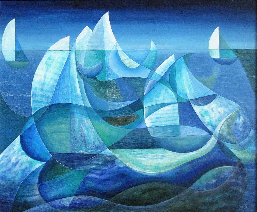 Icebergs and Whales Painting by Douglas Pike