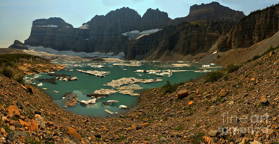 Icebergs Below Grinnell Glacier Photograph by Adam Jewell