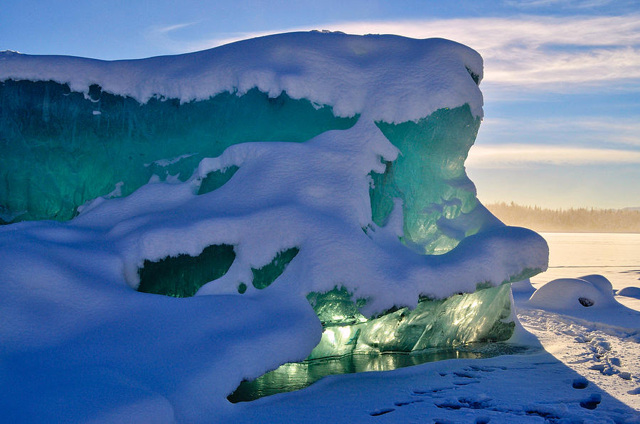 Icebergs Glow - Mendenhall Glacier Photograph by Cathy Mahnke