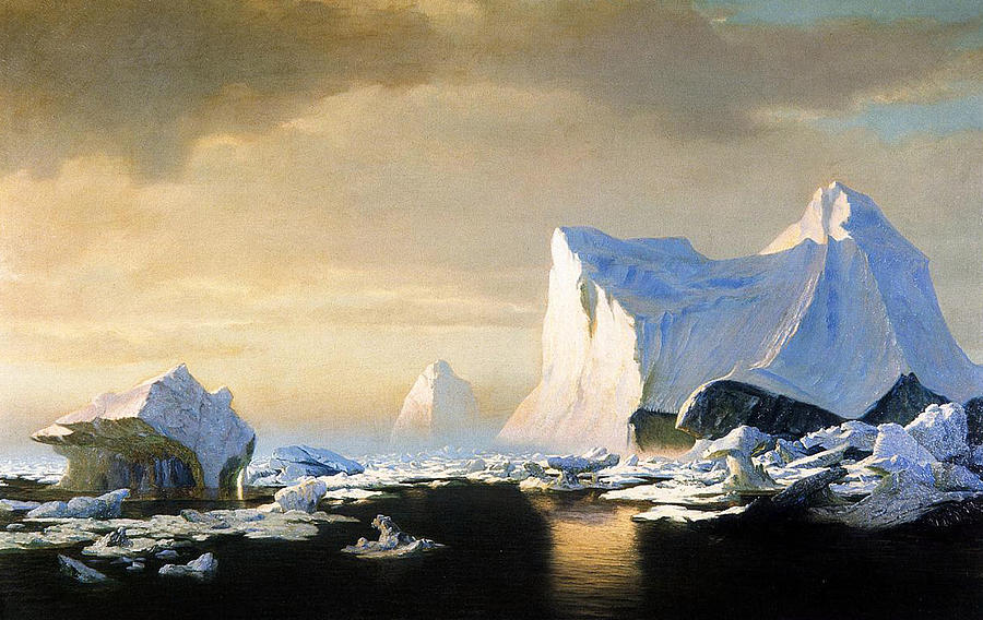 William Bradford Painting - Icebergs by William Bradford