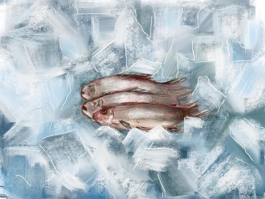 Iced fish Painting by Miroslaw  Chelchowski