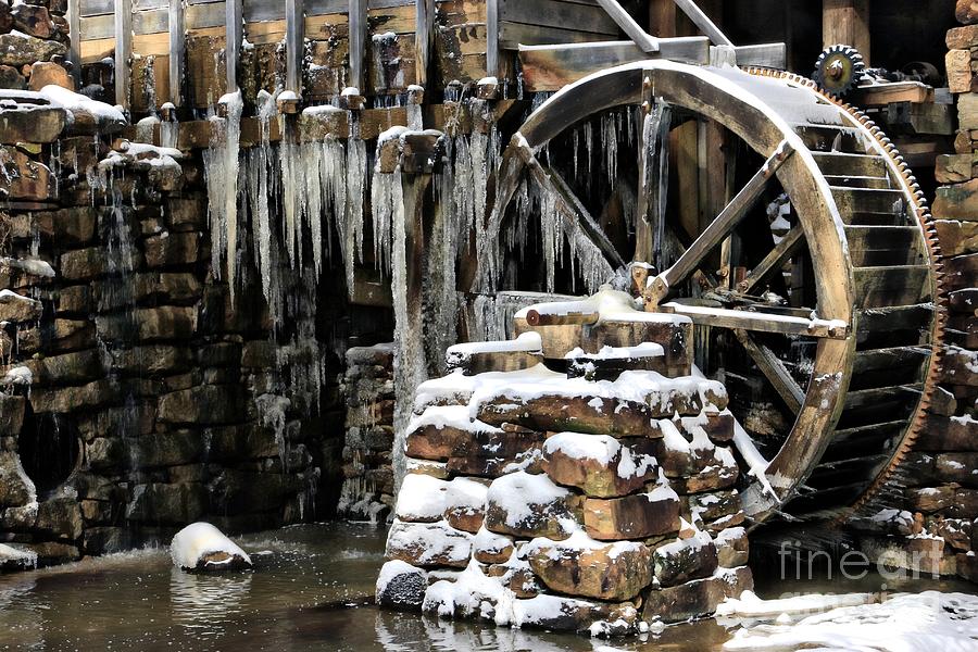 Iced Over Grist Mill Photograph by Benanne Stiens