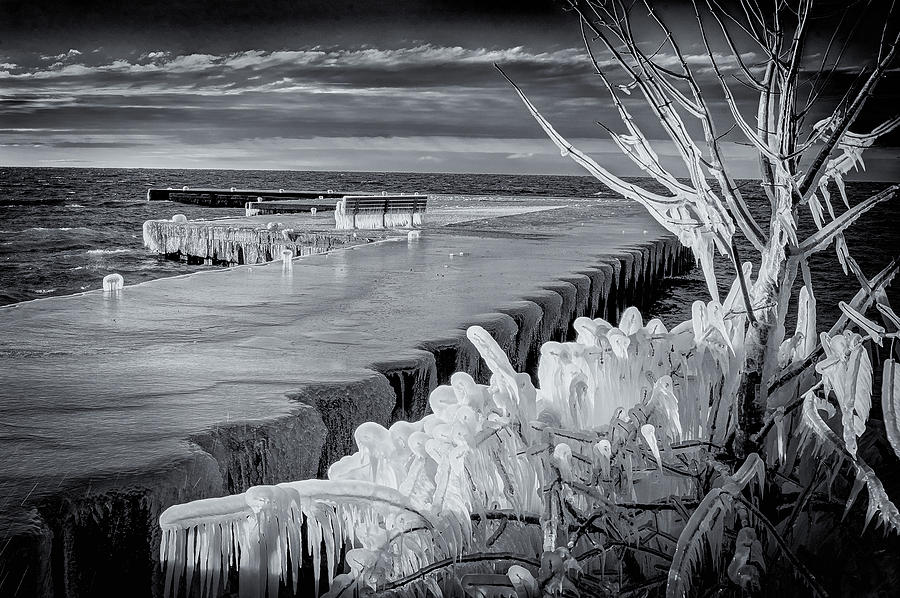 Iced Pier Photograph by David Heilman