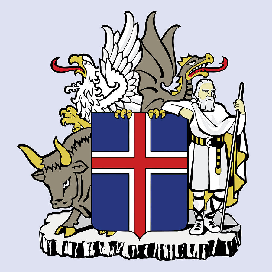 Iceland Coat of Arms Drawing by Movie Poster Prints