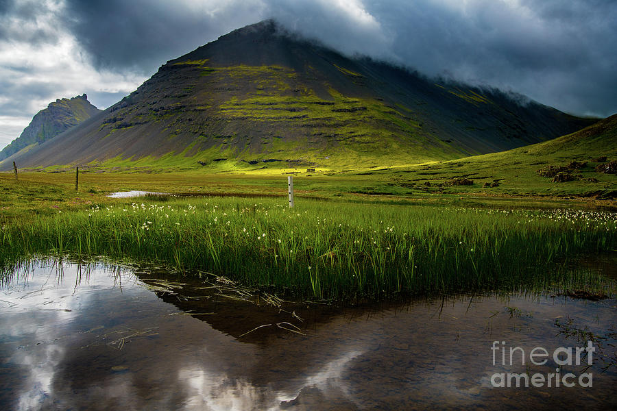 Iceland Dramatic Landscape Reflection Photograph