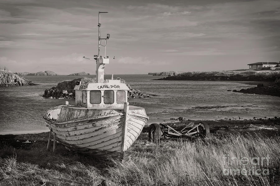 Iceland Fishing Boat bw Photograph by Jerry Fornarotto