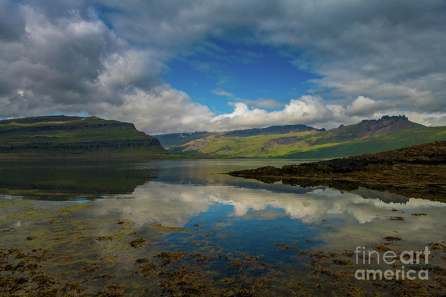 Iceland Fjord Tranquil Reflections Photograph