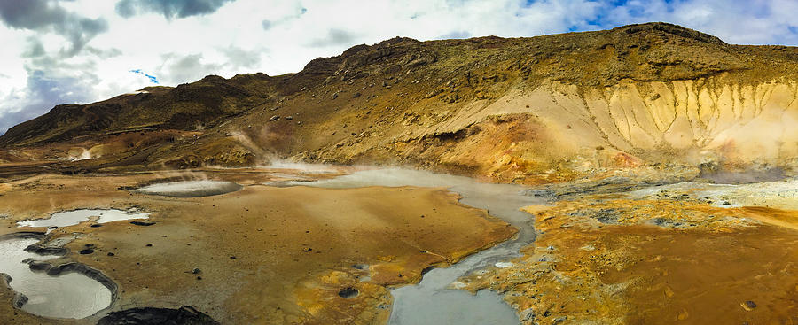 Nature Photograph - Iceland geothermal area Krysuvik panorama by Matthias Hauser