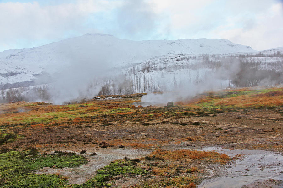 Iceland Geyser Park Mosses Grasses Vents Mountains Sky Iceland 2 2122018 1142.jpg Photograph by David Frederick