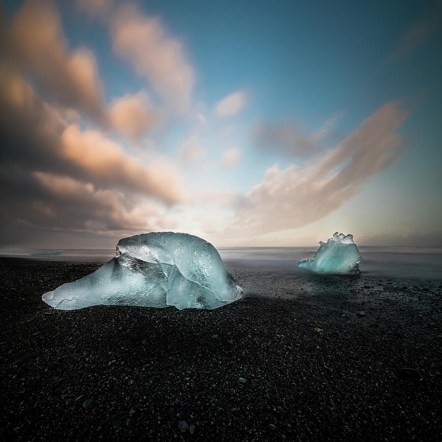 Sunset Photograph - Iceland Glacial Ice by Larry Marshall