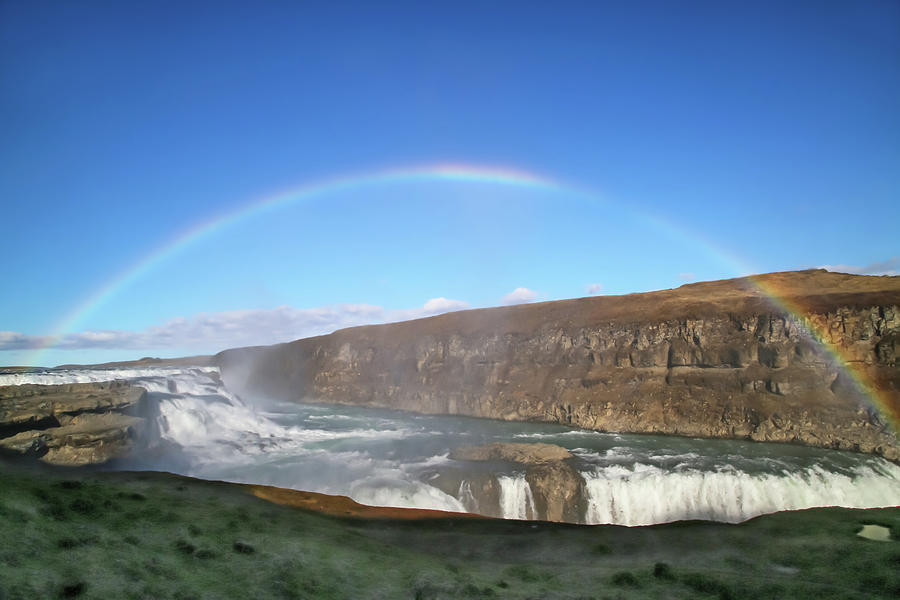 Nature Photograph - Iceland GullFoss Magnificent Waterfall by Betsy Knapp