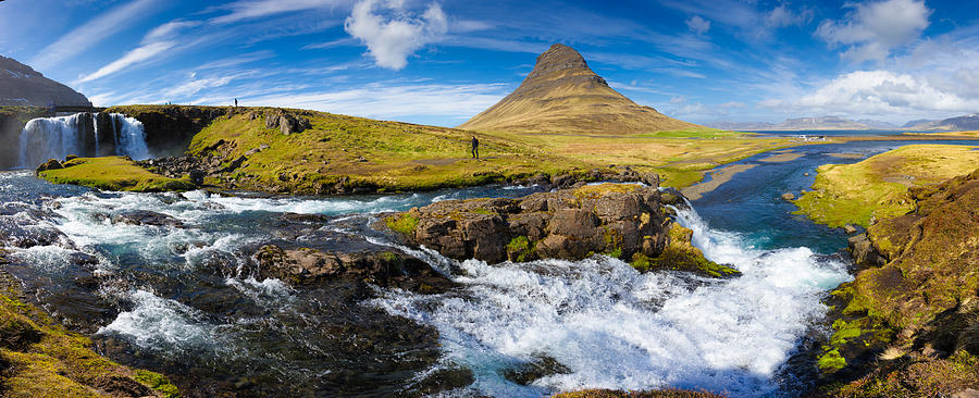 Iceland panorama Kirkjufell waterfall Photograph by Matthias Hauser
